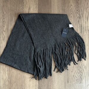 Dark Gray Fringe Scarf